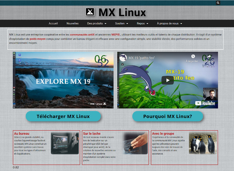 Site du projet MX Linux - mai 2020