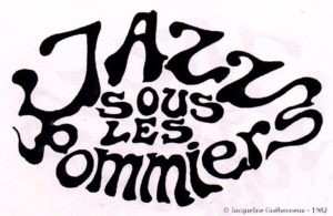 Jazz Sous Les Pommiers, Coutances, Manche, logo tract 1982, © Jacqueline Guéhenneux