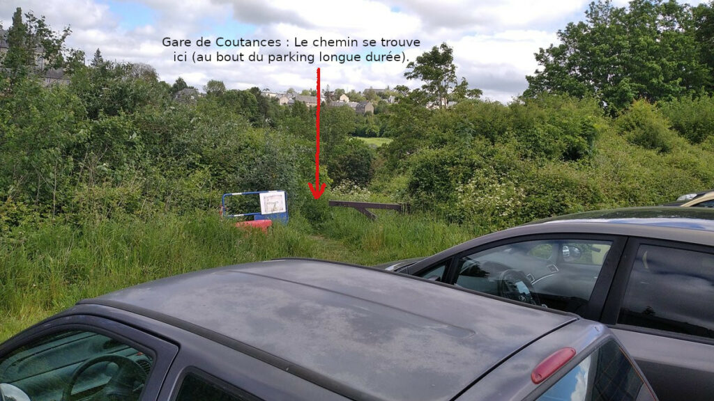 Départ du parking de la gare de Coutances.
